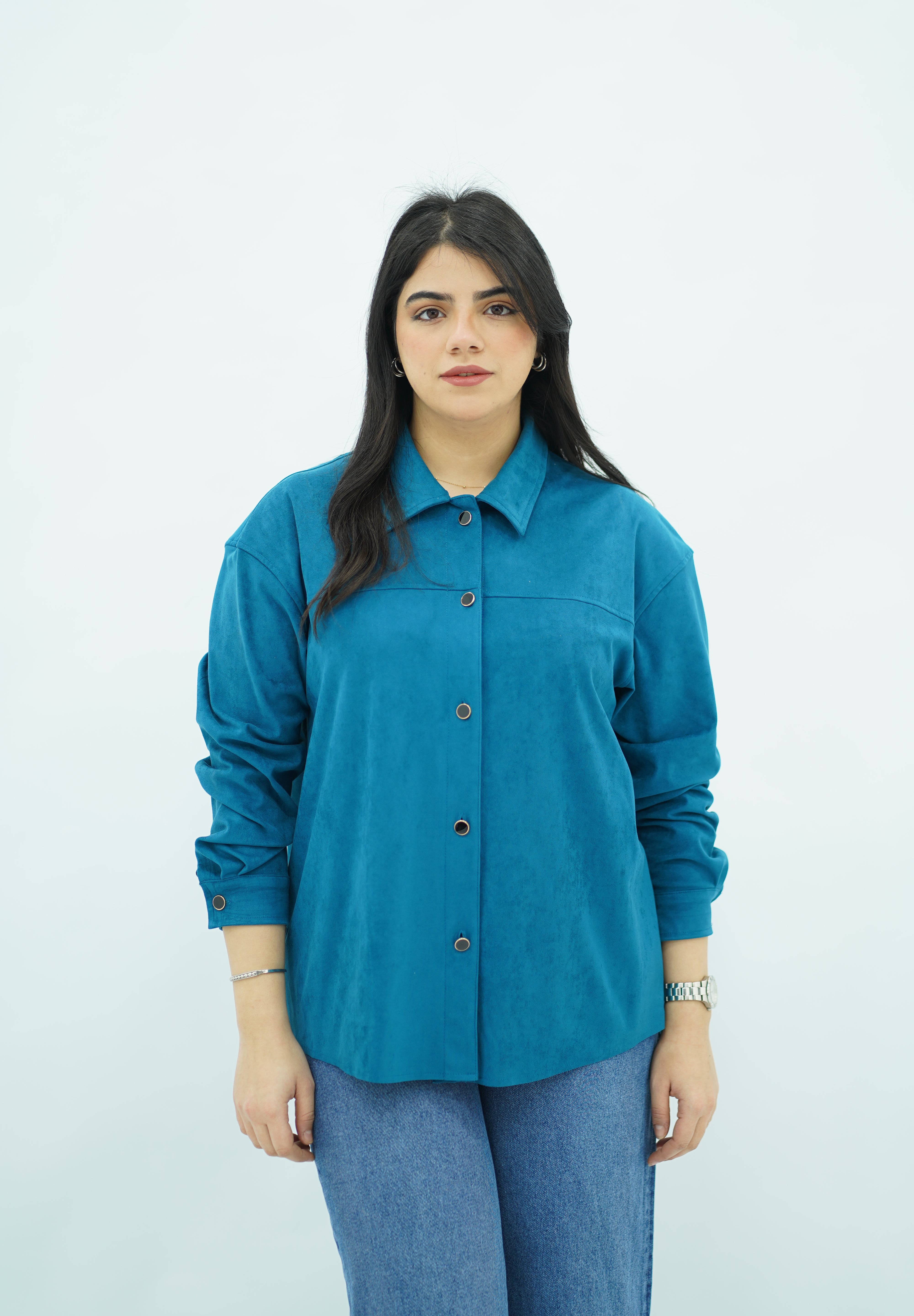 Surchemise Faux daim Turquoise