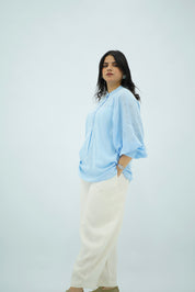 Chemise en lin Bleu ciel
