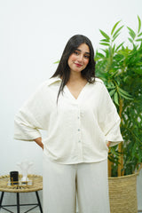 Ensemble Blanc cassé En crêpe
