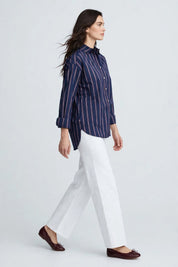 Chemise rayée bleu marine