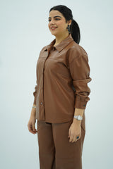 Ensemble en similicuir Camel