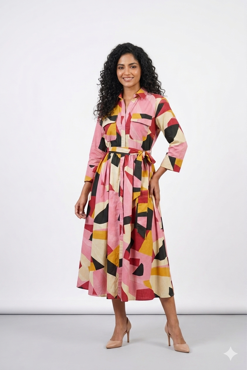 Robe Graphique Multicolore