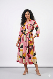 Robe Graphique Multicolore