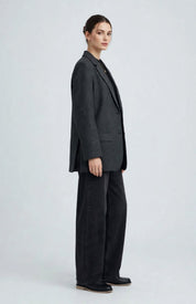 Blazer Gris Anthracite à Fentes Latérales