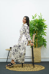 Robe En Satin Fleurie