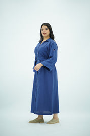 Robe En Lin Bleu indigo