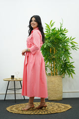 Robe ceinturée – Rose poudré élégant