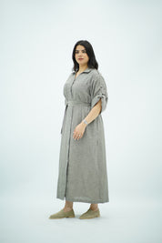 Robe Gris Longue En lin