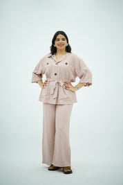 Ensemble fluide ceinturé Rose poudré