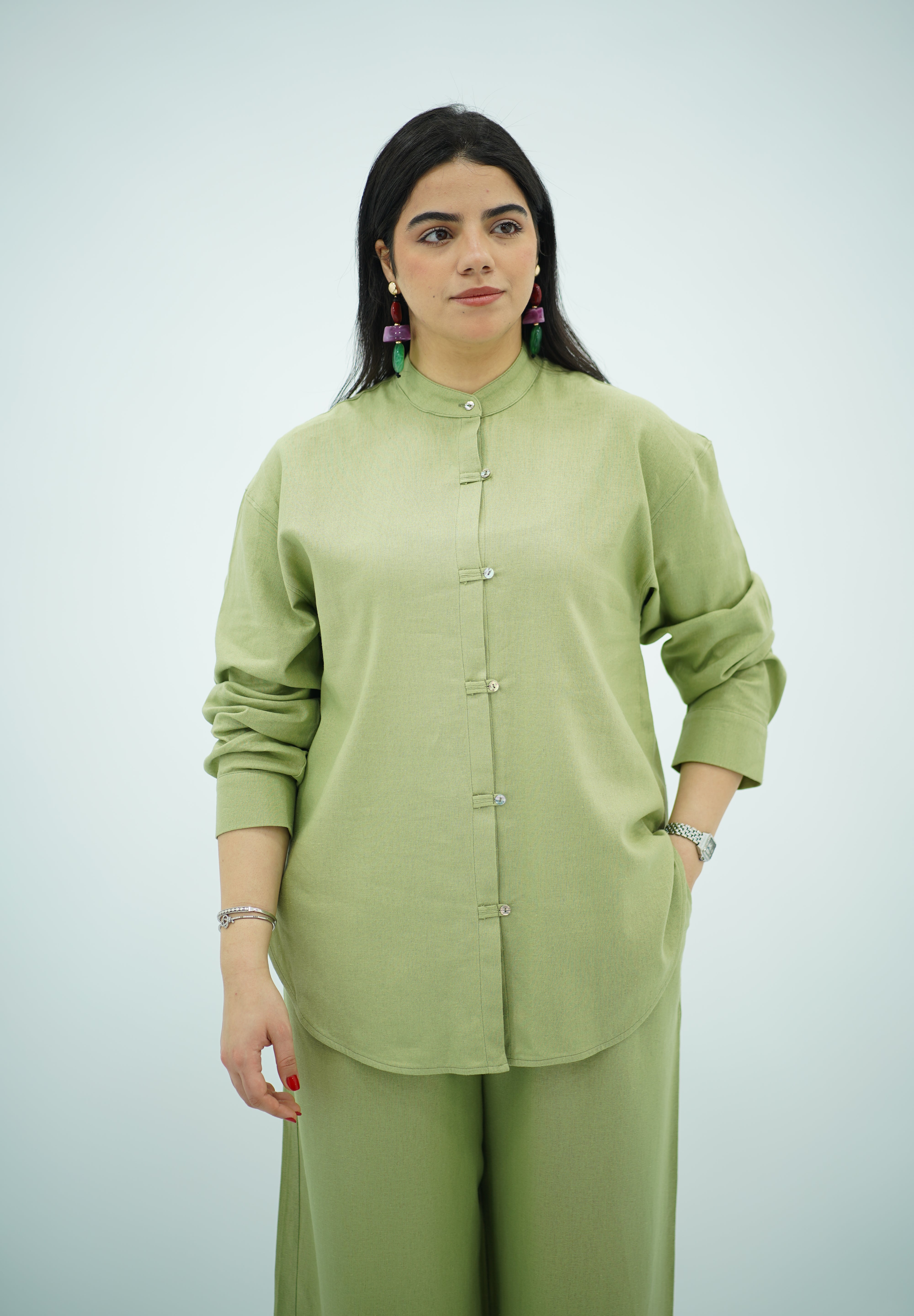 Ensemble En Lin Vert Pistache