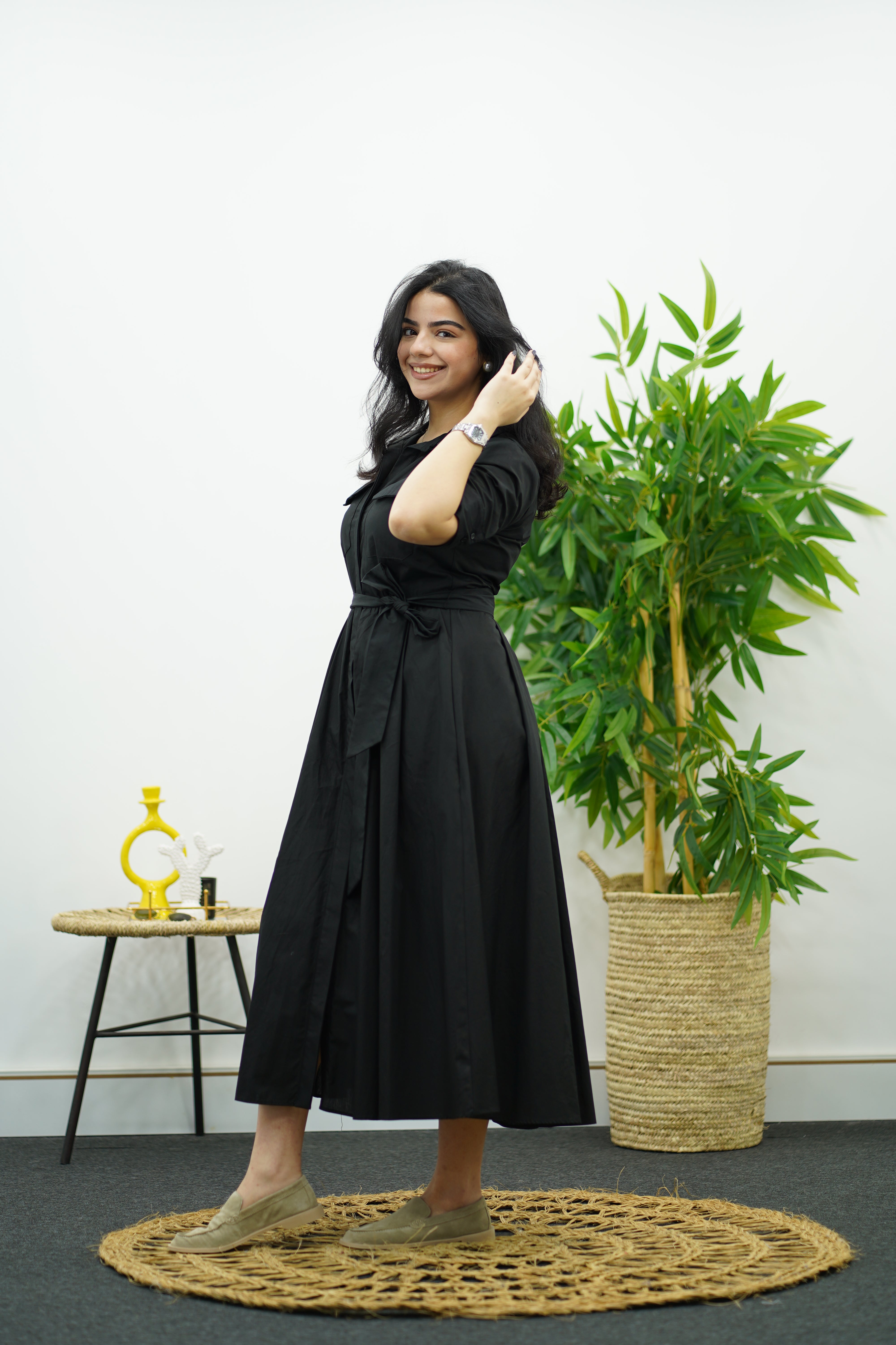 Robe En Popline - Noir
