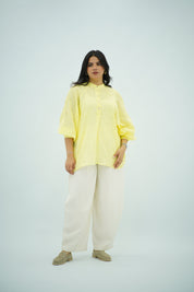 Chemise jaune pastel en Lin