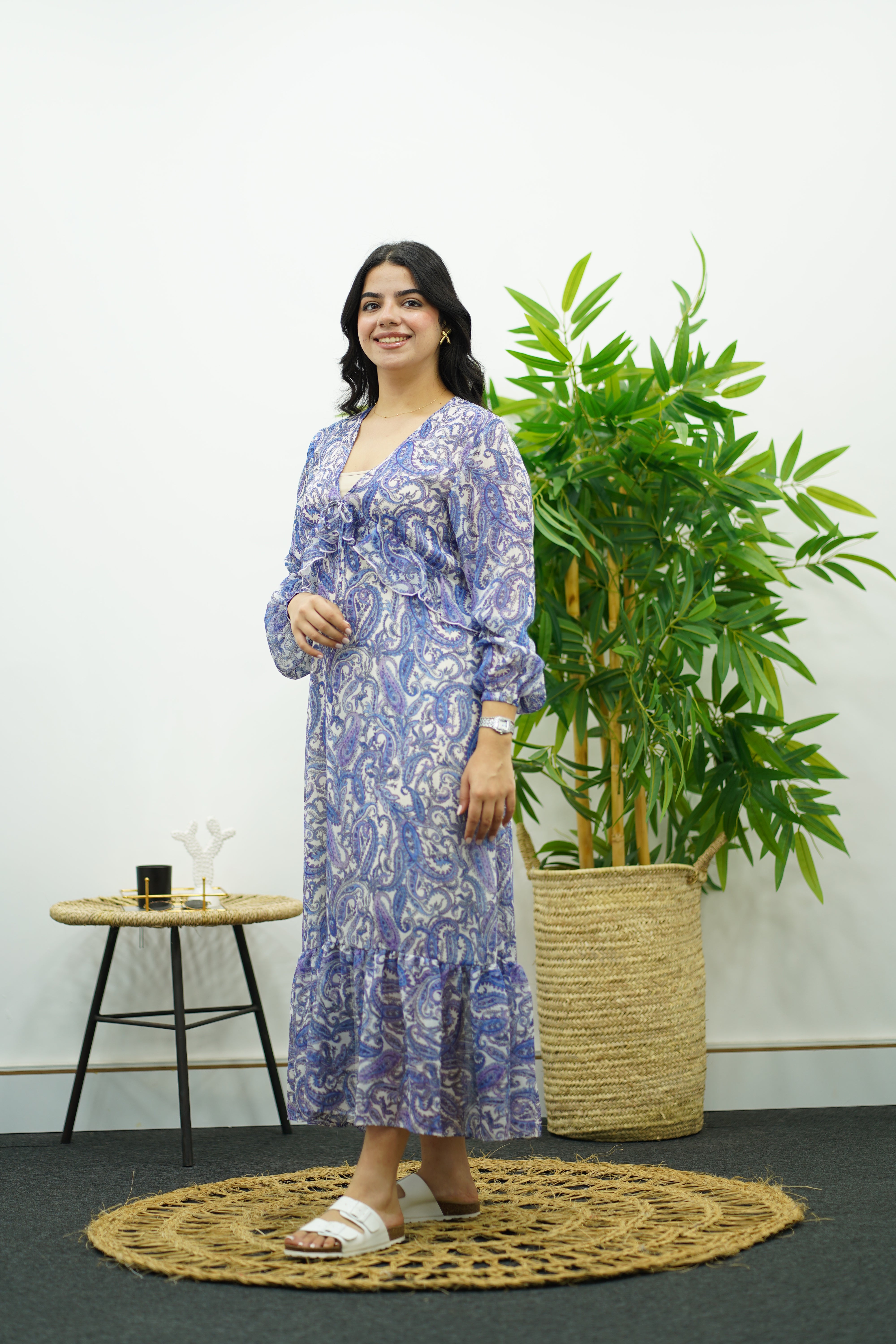 Robe bleu imprimée 🪻