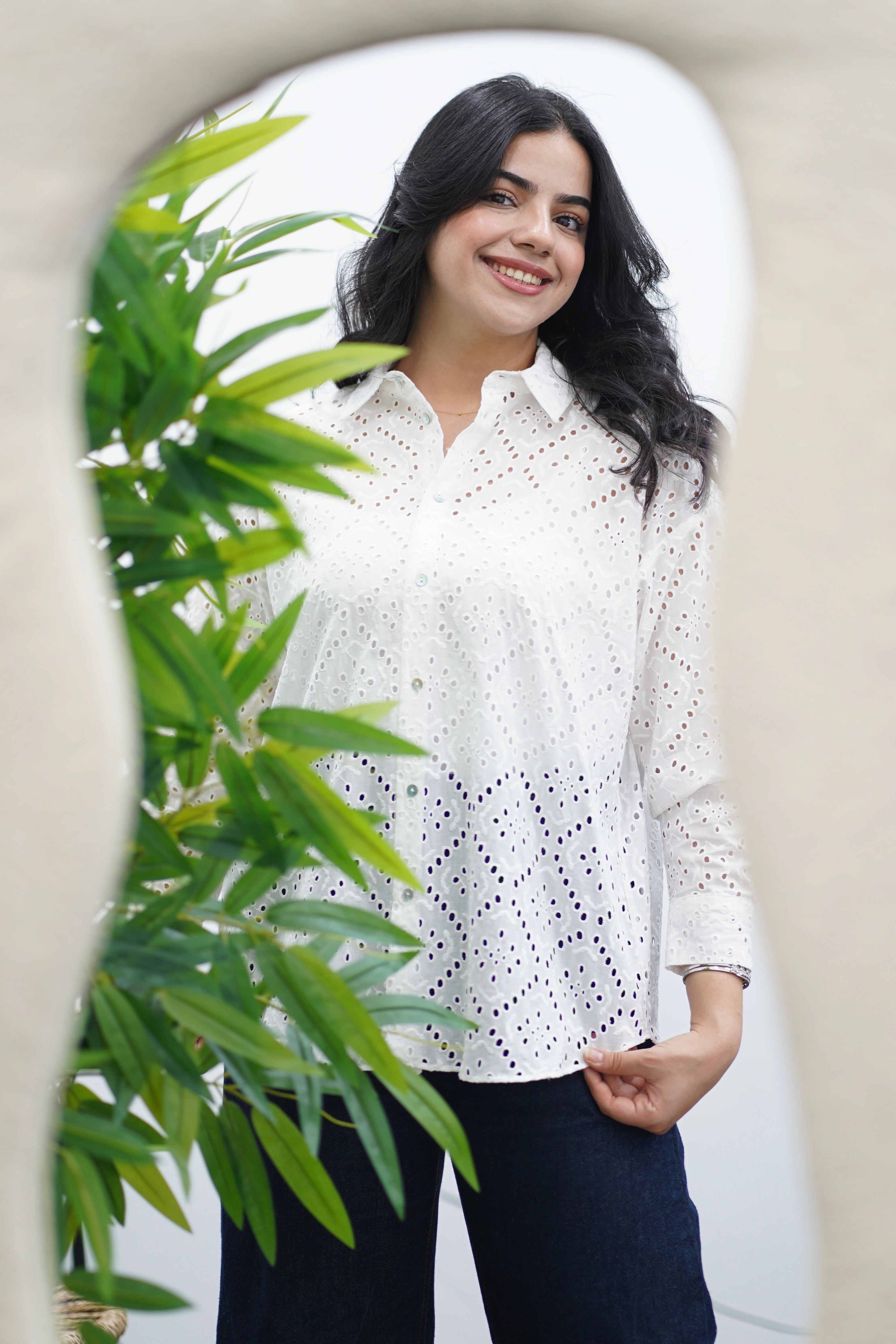 Chemise en Broderie Anglaise - blanche