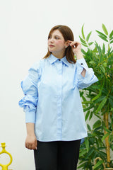 Chemise en popeline bleu ciel