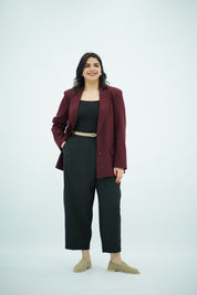 Blazer Bordeaux avec Fente Dorsale