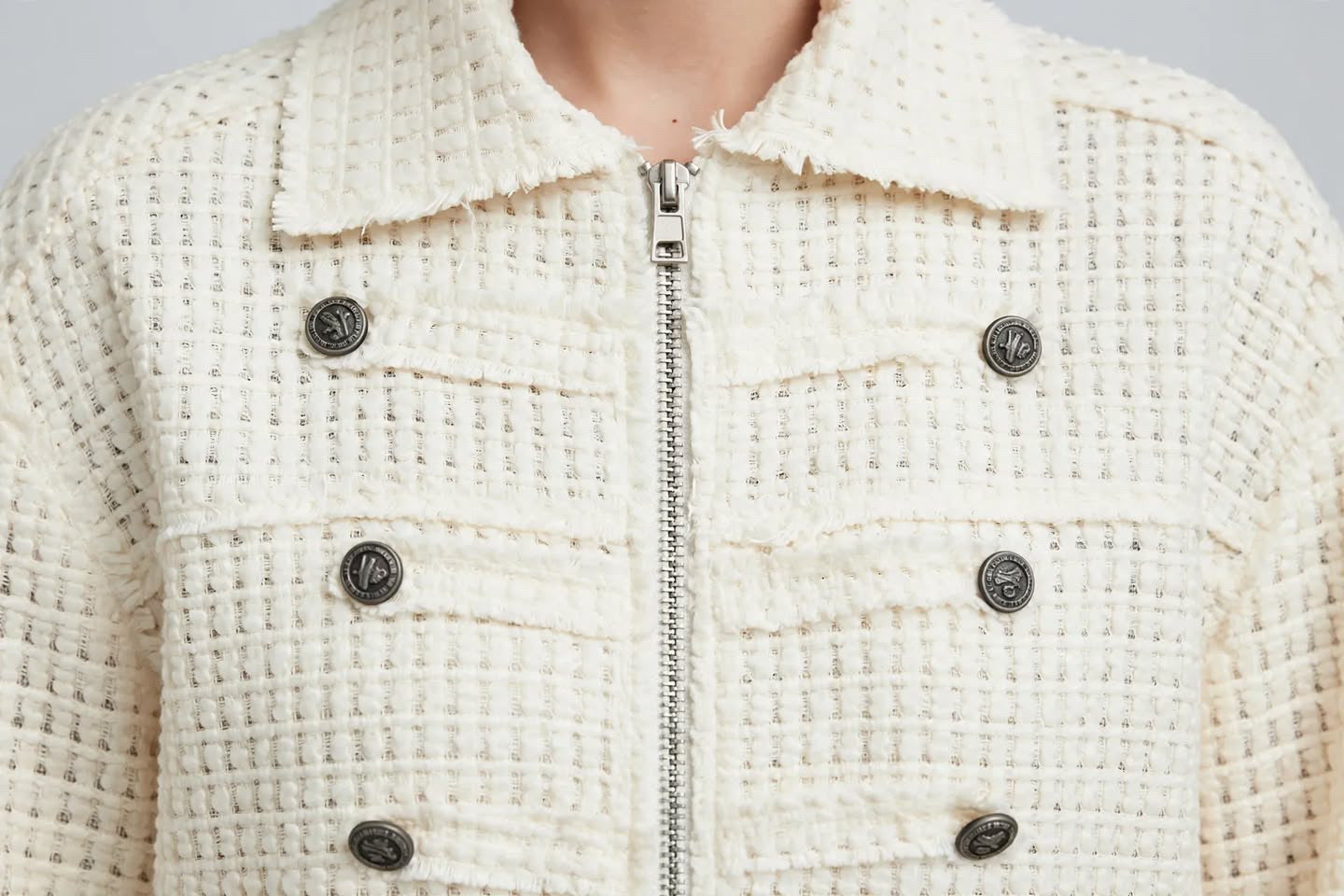 Veste Courte en Tweed 🩶