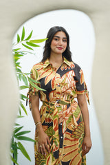 Robe En lin imprimée