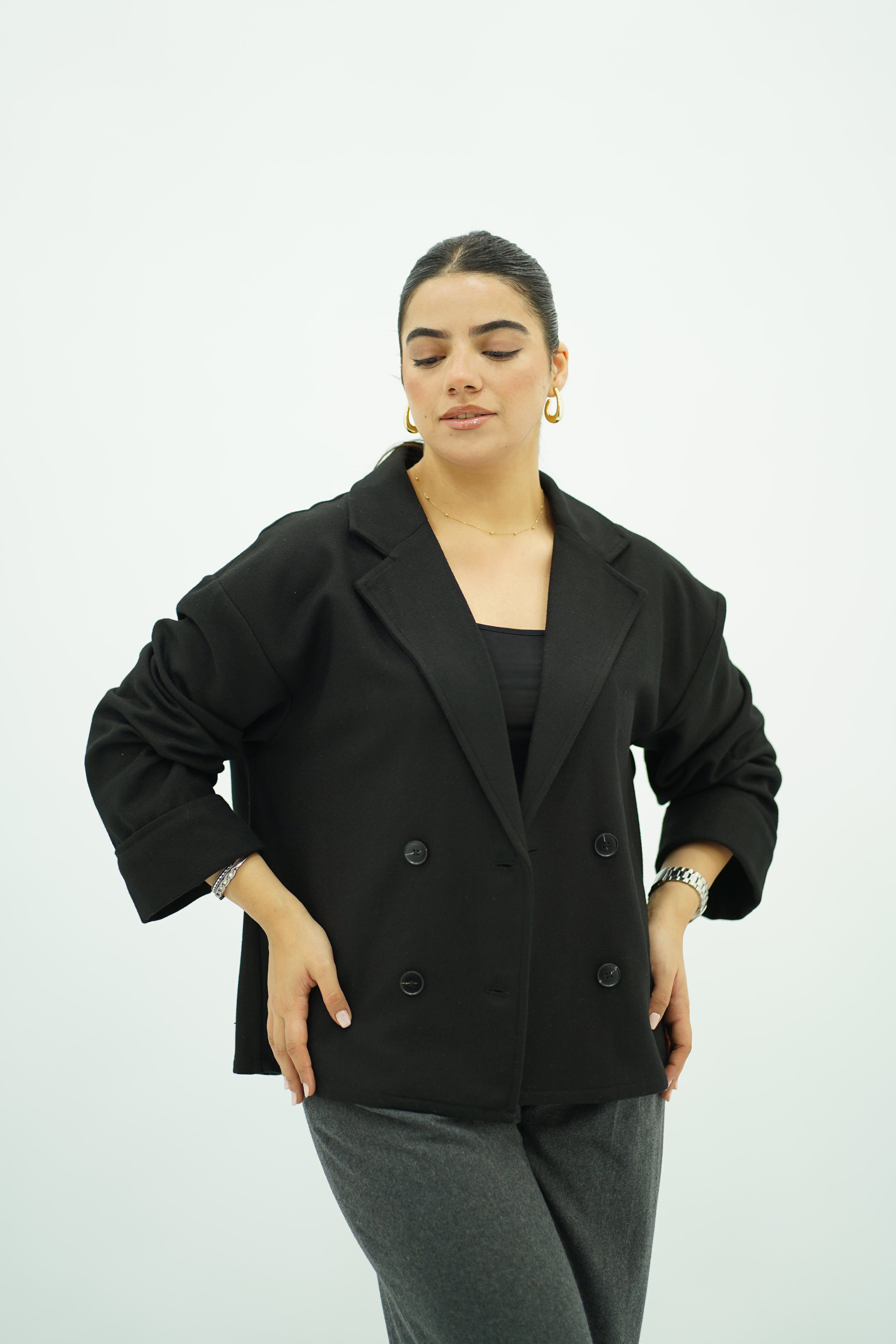 Veste Courte Oversize Noire 🖤