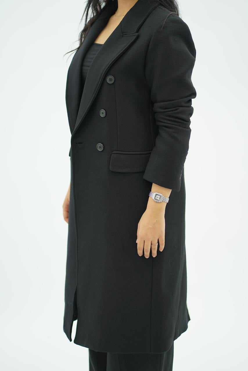 Manteau long ajusté En Noir 🖤