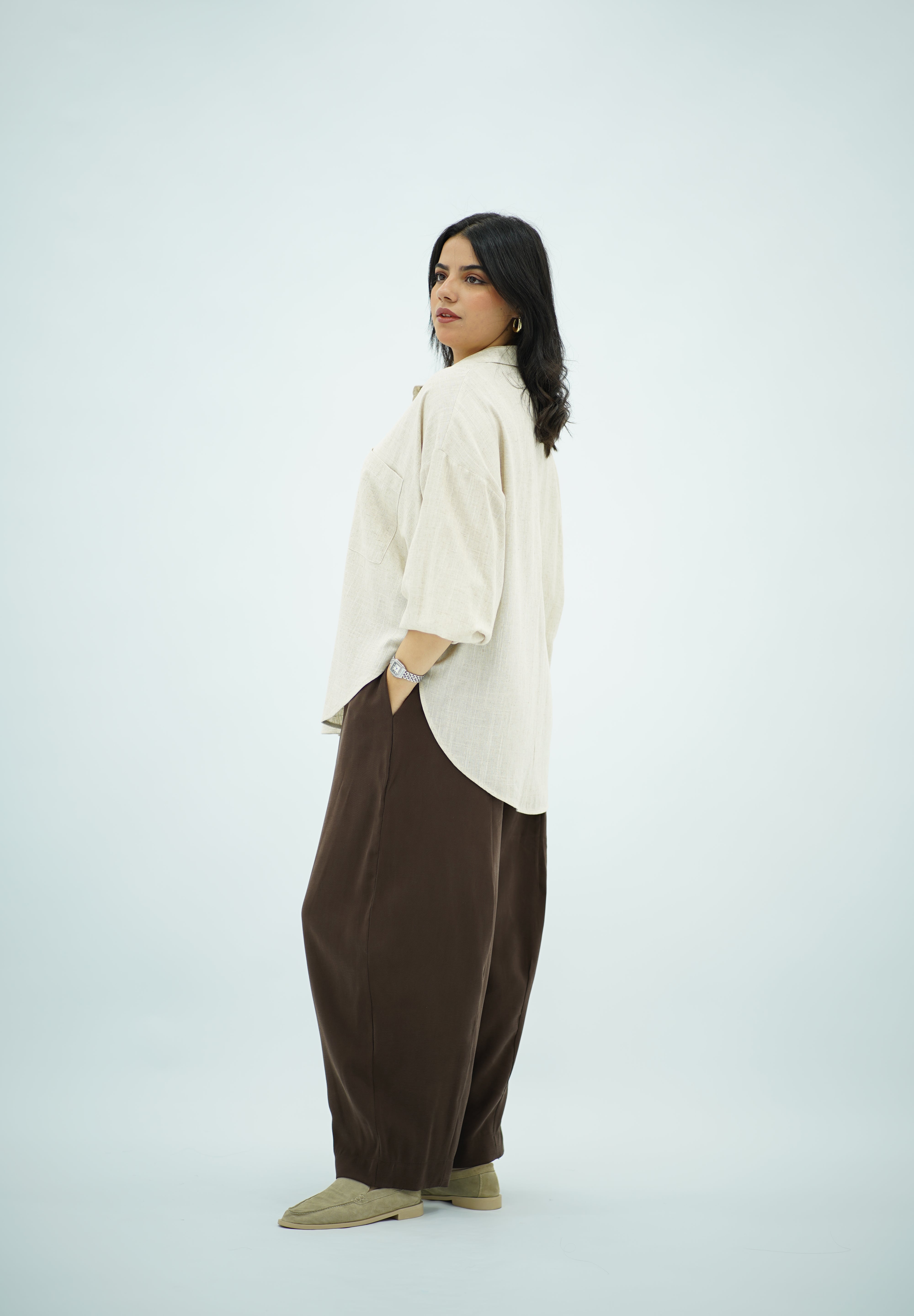 Chemise Beige écru en Lin
