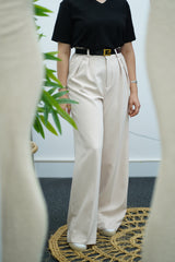 Pantalon Large Blanc cassé