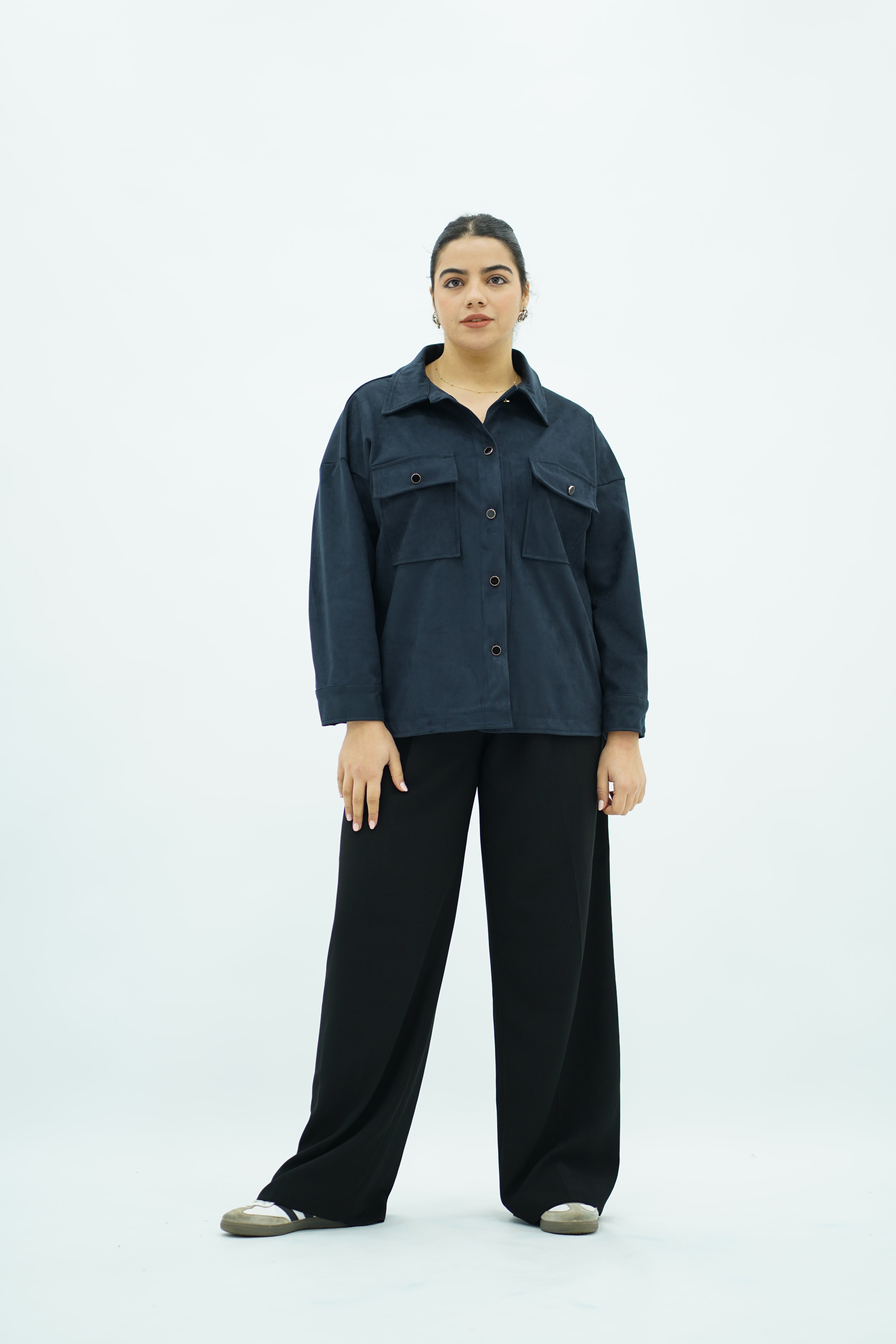 Surchemise Bleu nuit en Faux Daim