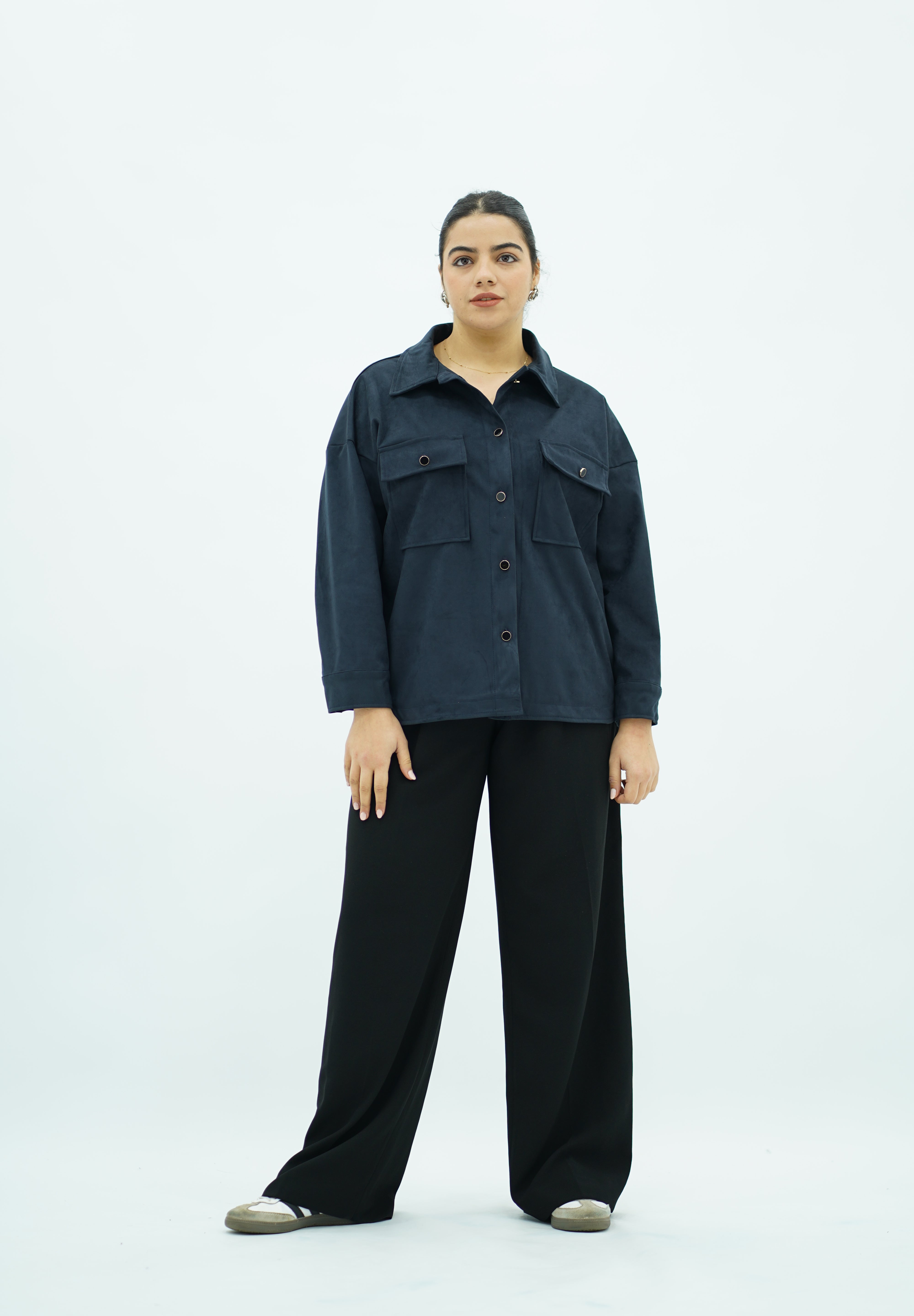Surchemise Bleu nuit en Faux Daim