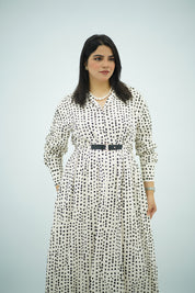 Robe Longue Chemise à Pois