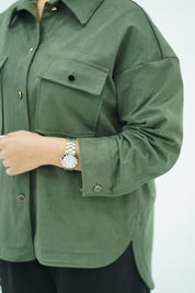 Surchemise Vert en Faux Daim