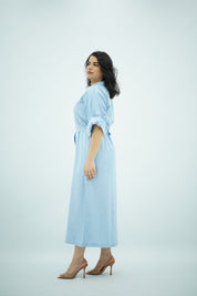 Robe En Lin Bleu ciel