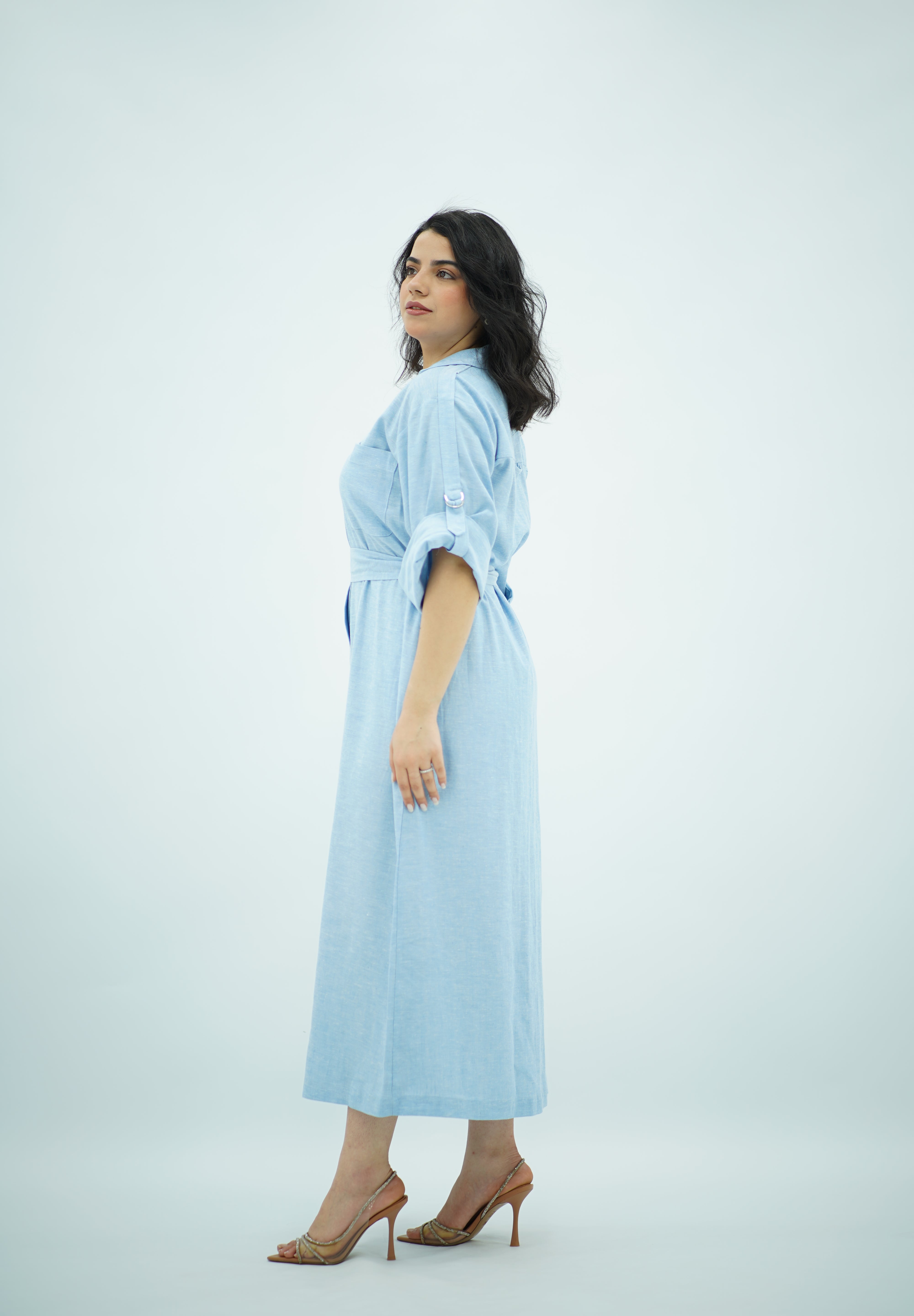 Robe En Lin Bleu ciel