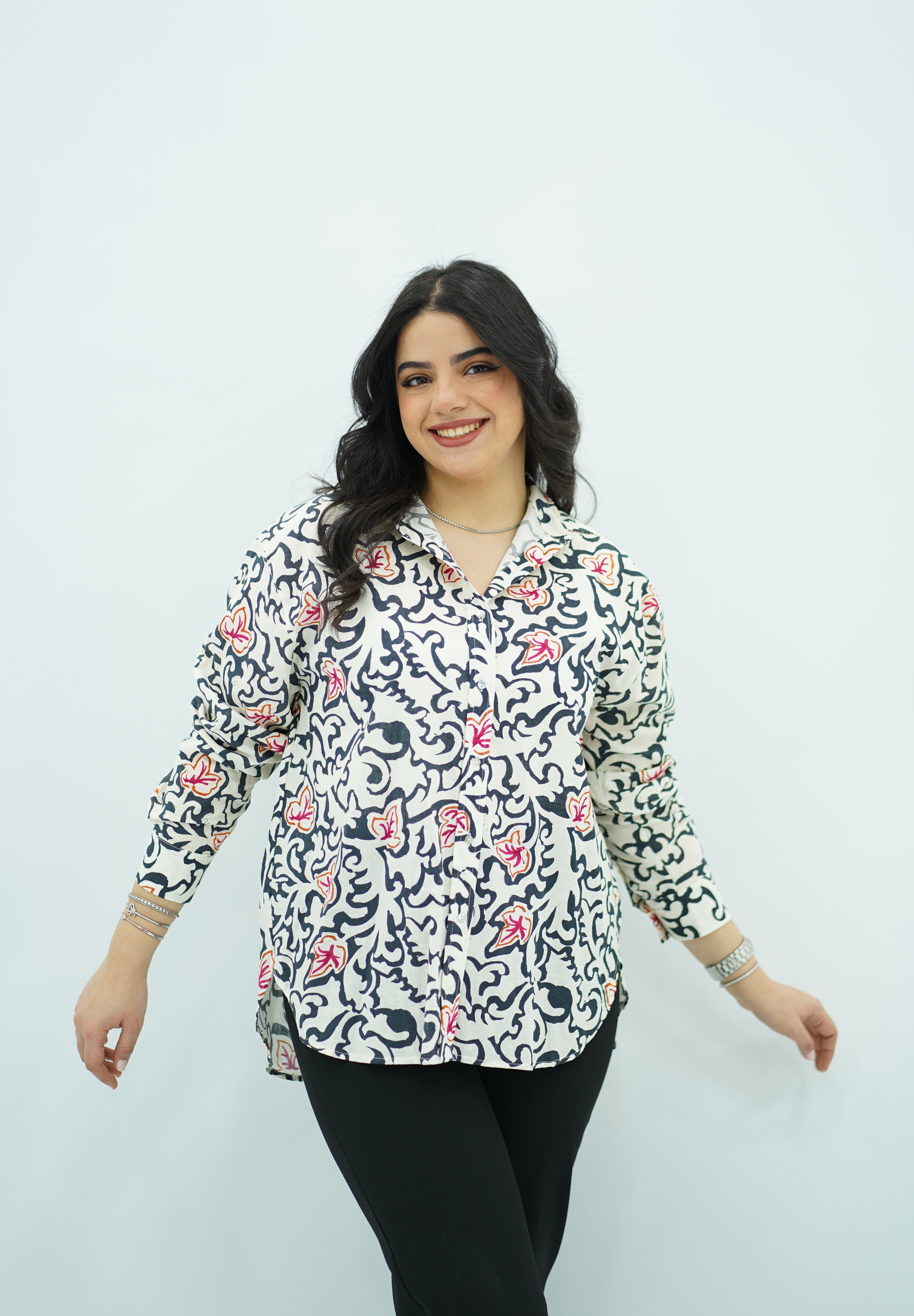 Chemise En Lin à motifs