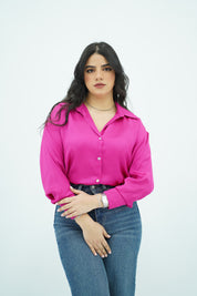 Chemise En satin Rose Fushsia