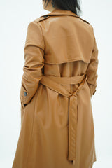 Trench long en similicuir