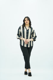 Chemise En Satin Rayé