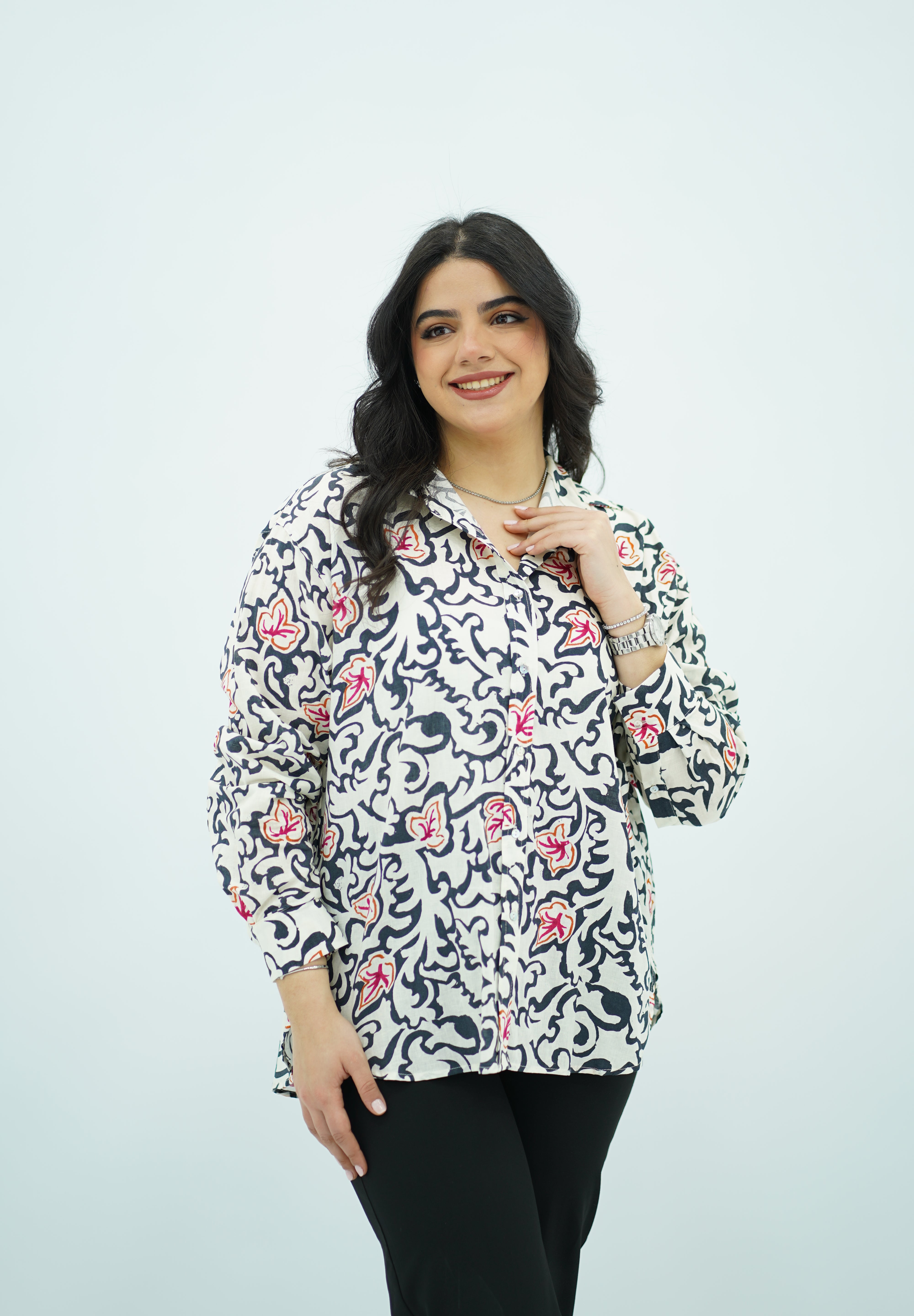 Chemise En Lin à motifs