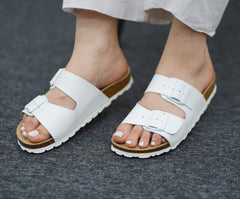 Sandales à boucles blanches– Confort et style au quotidien