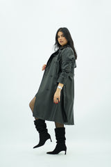 Trench Noir en similicuir