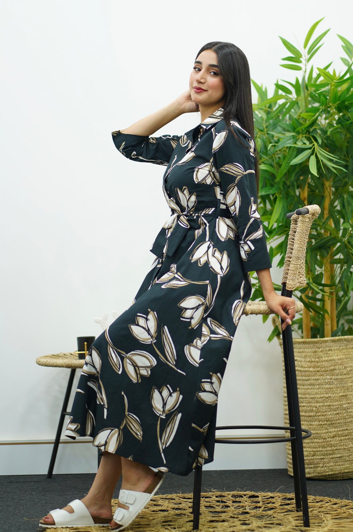 Robe chemise en popeline