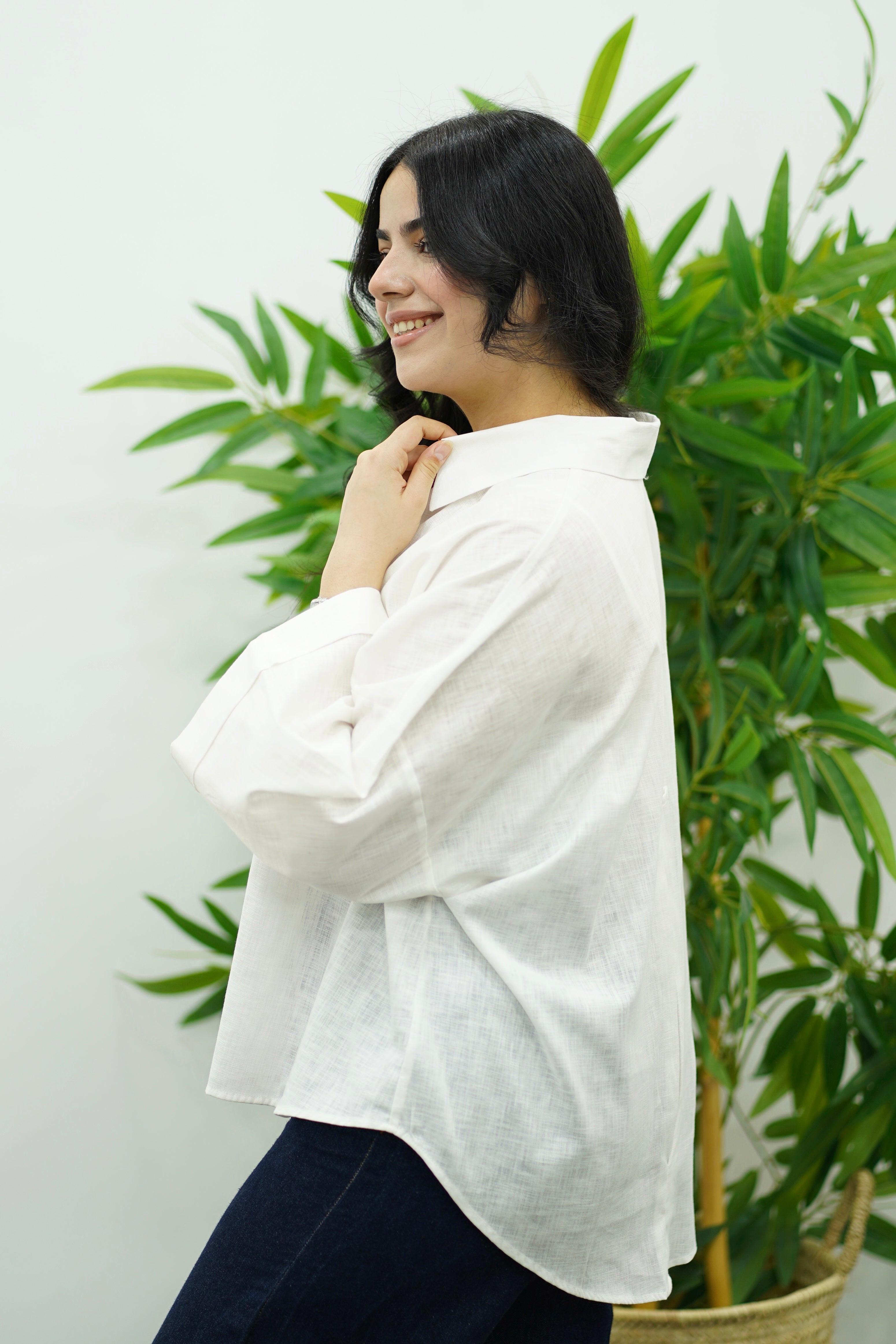 Chemise oversize en Lin Blanche
