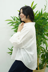 Chemise oversize en Lin Blanche