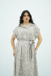 Robe Longue à Imprimé Texturé