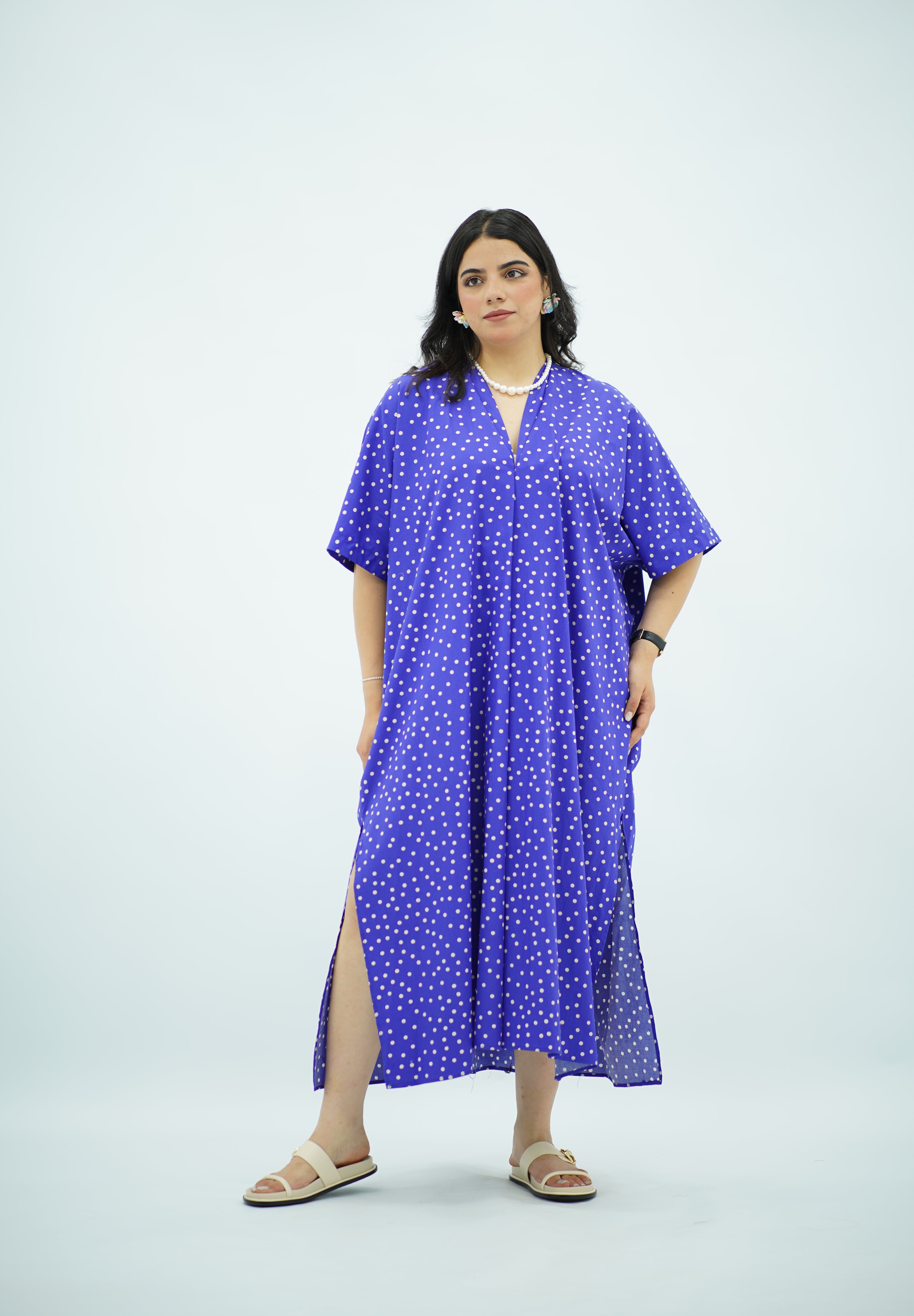 Robe Gandoura À motifs polkadot