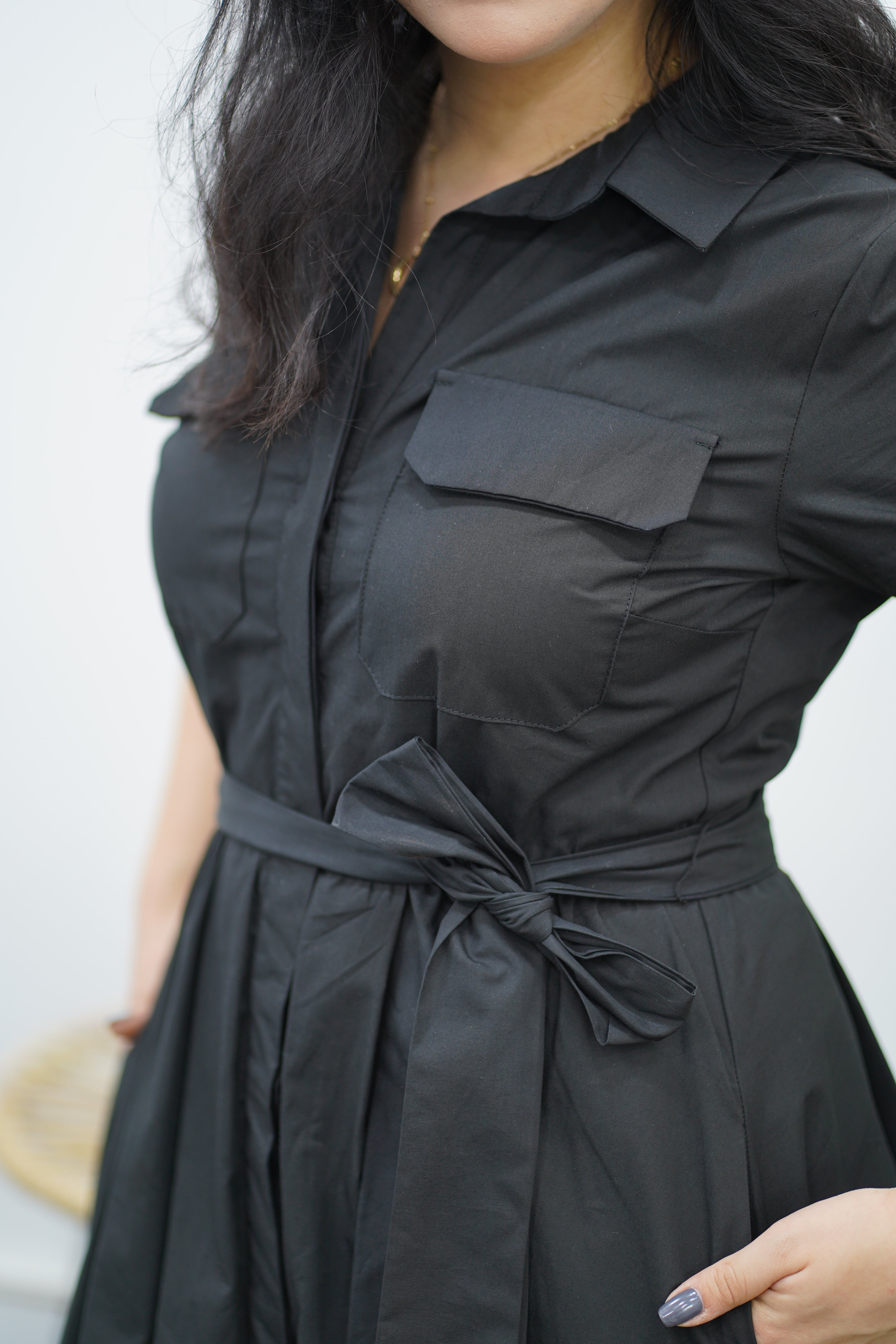 Robe En Popline - Noir