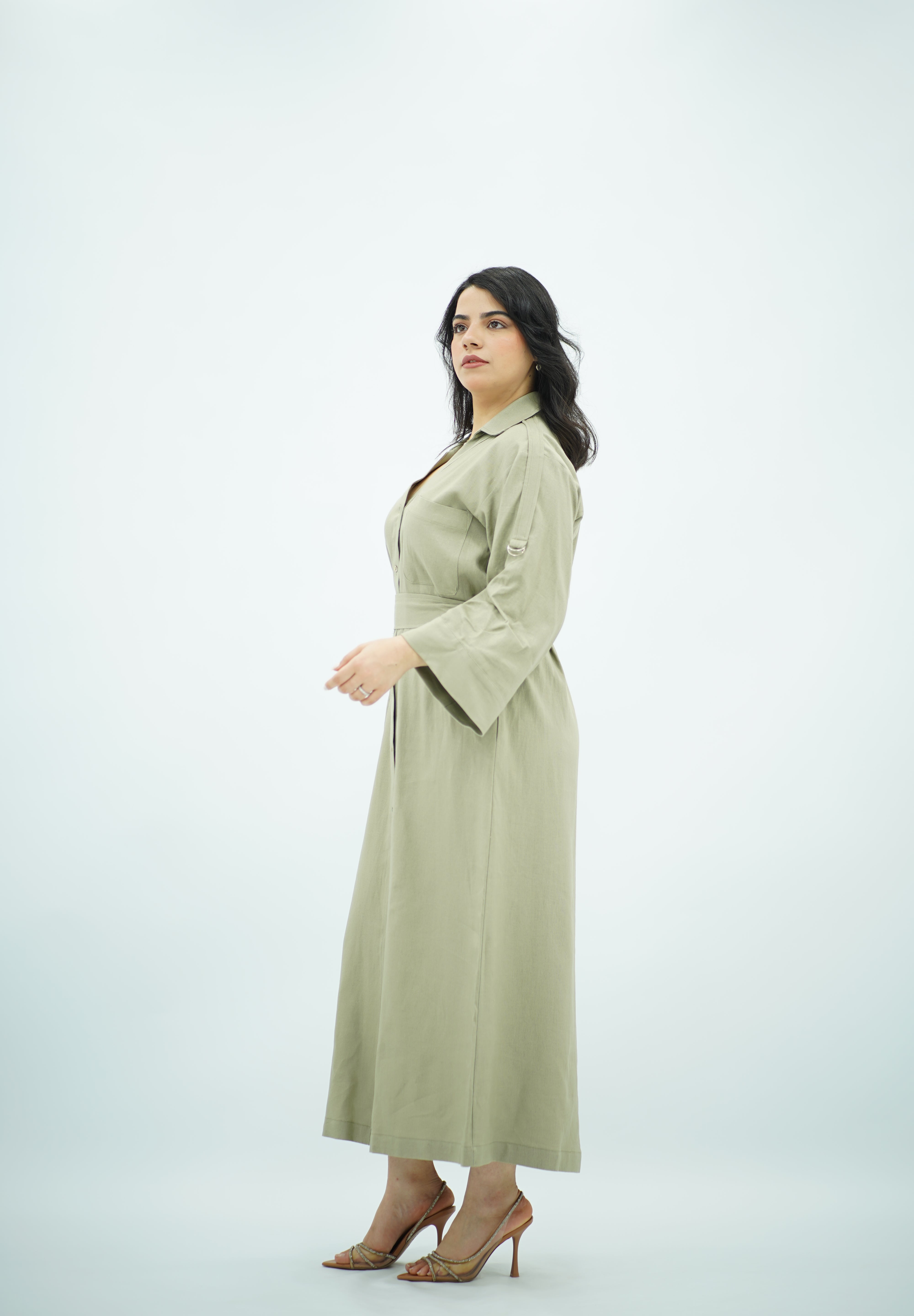 Robe en Lin Vert eau