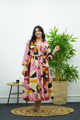 Robe Graphique Multicolore