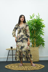 Robe fluide à imprimé floral vintage