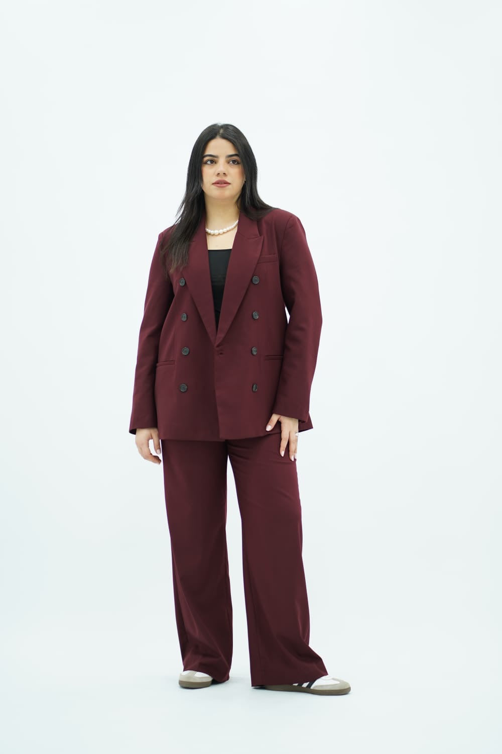 Tailleur Bordeaux Profond - Botonné