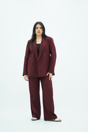 Tailleur Bordeaux Profond - Botonné